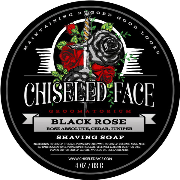 Chiseled Face Black Rose Shaving Soap Groomatorium Inc
