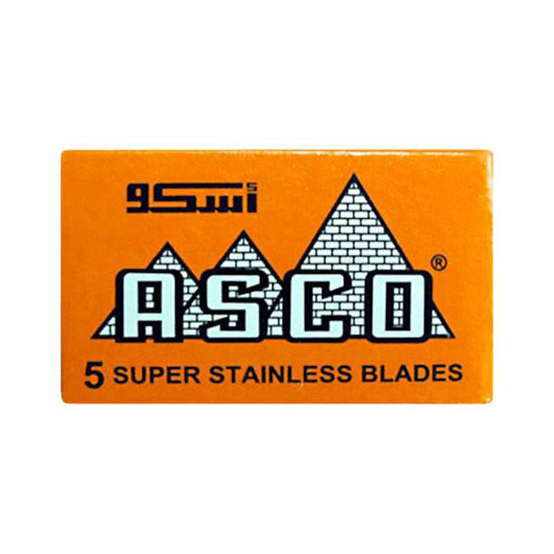 ASCO Super Stainless (Orange) DE Blades, 5 pack