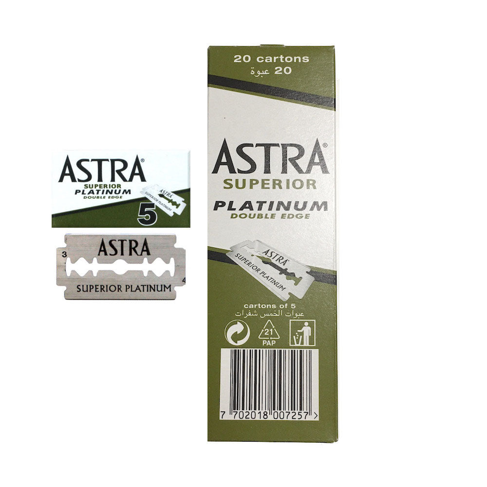 Astra Platinum DE Safety Razor Blades 100 Pack
