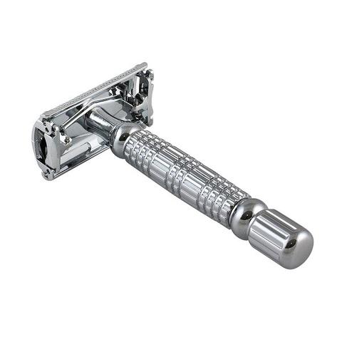 Edwin Jagger Double Edge Safety Razor, Faux Ebony and Nickel Plated