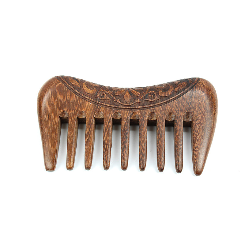 Carved Wooden Beard Comb