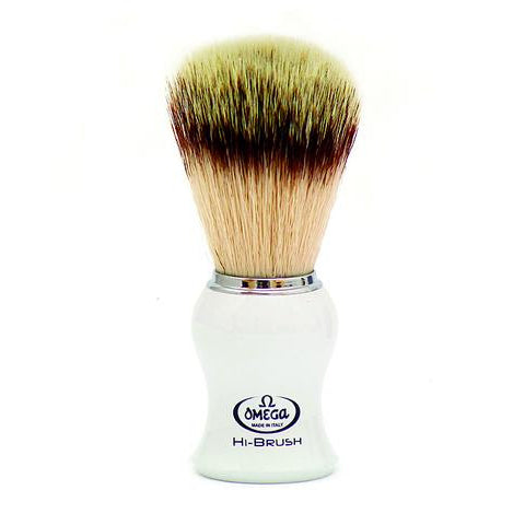 Omega - Synthetic Fiber Shaving Brush, Beech Wood Handle - S10005