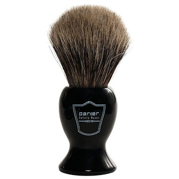 Parker - BKPB Long Black Resin Handle, Pure Badger Shaving Brush