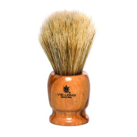 Vie-Long - Shaving Brush, Brown Horse Hair Acrylic & Metal, Ivory & Silver - PB14030
