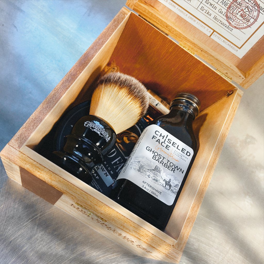 Wet Shaving Starter Kit in Wooden Cigar Box – Free Shipping