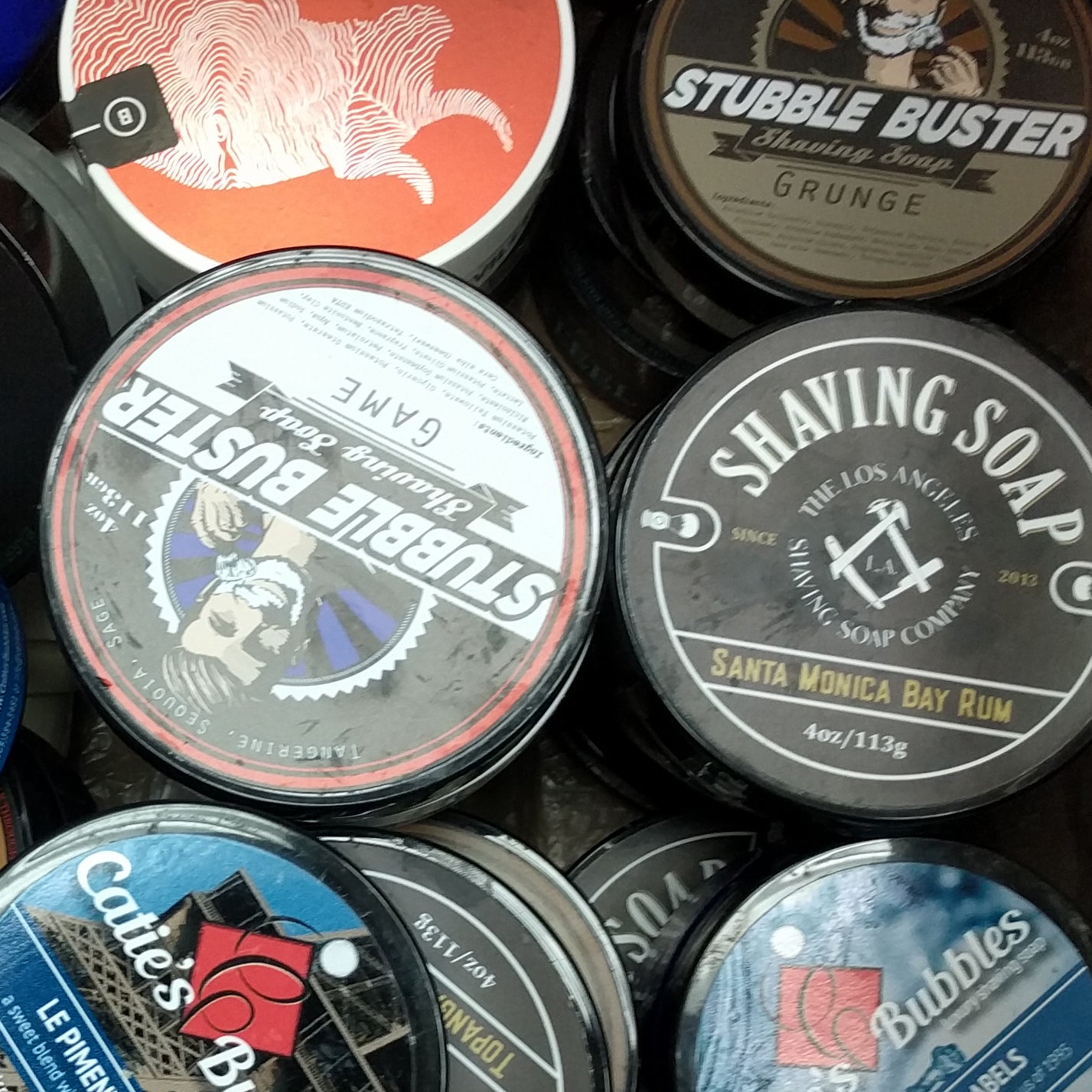 Empty Shaving Soap Tubs, various sizes and brands